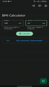 اسکرین شات برنامه ماشین‌حساب BMI (شاخص توده بدنی) 2