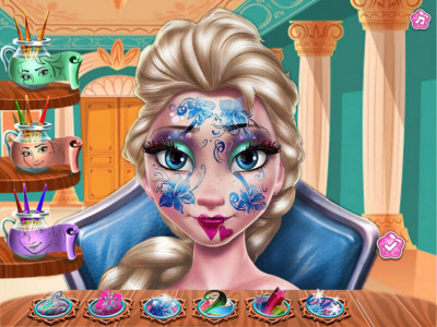 اسکرین شات بازی بازی دخترانه نقاشی صورت السا 2