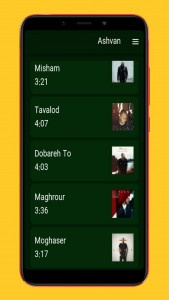 اسکرین شات برنامه آهنگ های اشوان 3