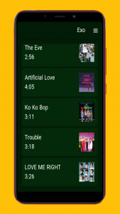 اسکرین شات برنامه آهنگ های گروه اکسو غیررسمی 3
