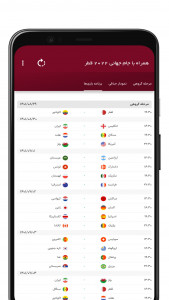 اسکرین شات برنامه همراه با جام جهانی ۲۰۲۲ قطر 3