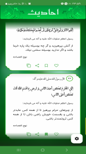 اسکرین شات 3 برنامه ‏نهج الفصاحه (3200 حدیث نبوی)