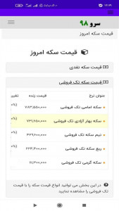 اسکرین شات 5 برنامه ‏قیمت سکه امروز