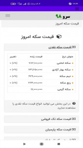 اسکرین شات 6 برنامه ‏قیمت سکه امروز