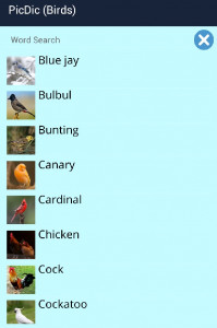 اسکرین شات برنامه لغت نامه تصویری (پرندگان) 1