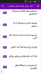 اسکرین شات برنامه کتاب صوتی غزلیات هاتف اصفهانی 9