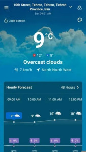 اسکرین شات 3 برنامه ‏‏‏هواشناسی پیشرفته و دقیق