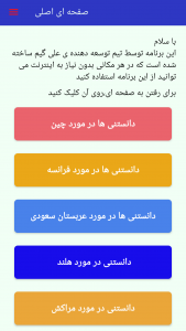 اسکرین شات 1 برنامه ‏‏‏‏دانستنی در مورد کشور ها