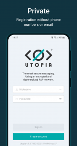 اسکرین شات برنامه Utopia — Private Messenger 1