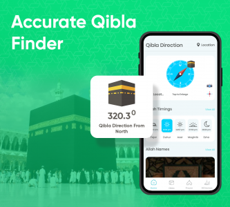 اسکرین شات برنامه Qibla Direction: Qibla Compass 1