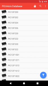 اسکرین شات برنامه PICmicro Database 1
