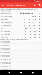 اسکرین شات 5 برنامه PICmicro Database