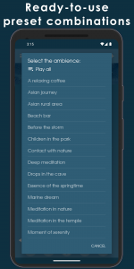 اسکرین شات برنامه Ambience: sleep sounds 5