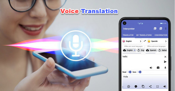 اسکرین شات 2 برنامه Interpreter Voice Translator