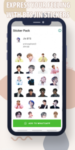 اسکرین شات برنامه Jin BTS WASticker 1