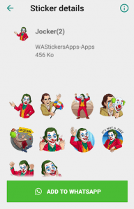 اسکرین شات برنامه WAStickerApps-: Joker Sticker For WhatsApp 3