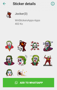 اسکرین شات برنامه WAStickerApps-: Joker Sticker For WhatsApp 4