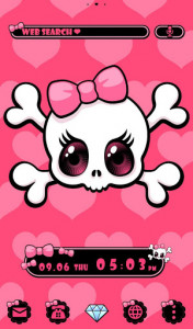 اسکرین شات برنامه Cute Wallpaper Big Eyed Skull Girl Theme 1