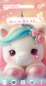 اسکرین شات برنامه Adorable Unicorn Theme +HOME 5