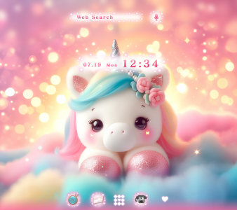 اسکرین شات برنامه Adorable Unicorn Theme +HOME 1