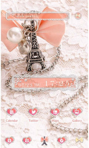 اسکرین شات برنامه Cute Theme-Girly Eiffel Tower- 1