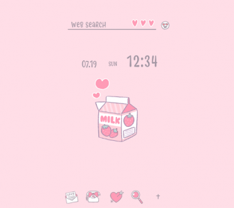اسکرین شات برنامه Cute Wallpaper Hearty Milk Theme 1