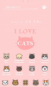 اسکرین شات برنامه I Love Cats Theme +HOME 1