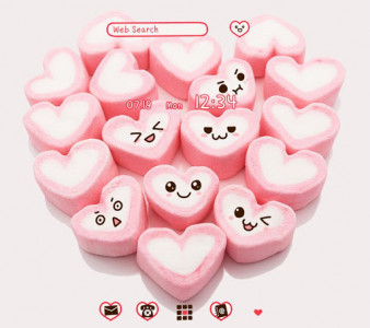 اسکرین شات برنامه Marshmallow Hearts +HOME Theme 1