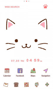 اسکرین شات برنامه Cute Theme-Kitty Face- 1