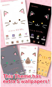 اسکرین شات 5 برنامه Cute Theme-Kitty Face-