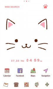 اسکرین شات 1 برنامه Cute Theme-Kitty Face-