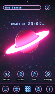 اسکرین شات برنامه Neon Planet Theme +HOME 5