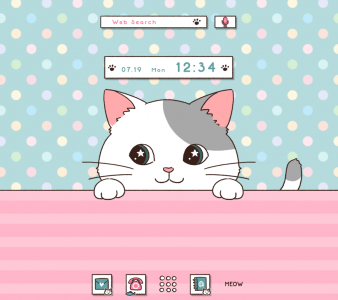 اسکرین شات برنامه Peeking Cat Theme +HOME 1