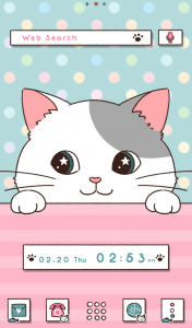 اسکرین شات برنامه Peeking Cat Theme +HOME 5