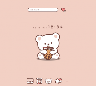 اسکرین شات 1 برنامه Bubble Tea Bear Theme +HOME
