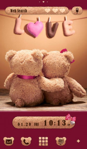 اسکرین شات 1 برنامه Teddy Bear Couple Theme +HOME