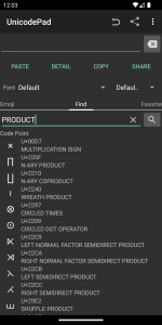 اسکرین شات برنامه Unicode Pad 6