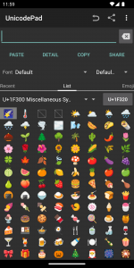 اسکرین شات برنامه Unicode Pad 2