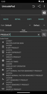 اسکرین شات 6 برنامه Unicode Pad