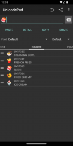 اسکرین شات برنامه Unicode Pad 5
