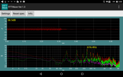 اسکرین شات 1 برنامه Sound monitor FFTWave