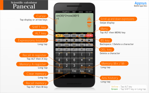 اسکرین شات برنامه Panecal Scientific Calculator 2