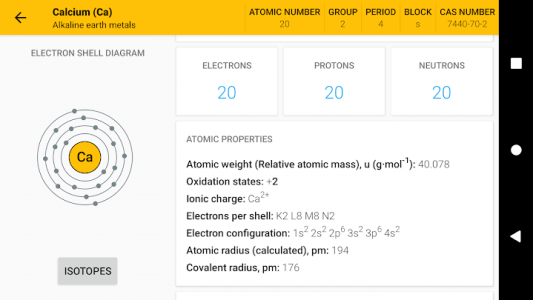 اسکرین شات برنامه Periodic Table 2021. Chemistry in your pocket 6