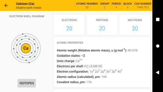 اسکرین شات برنامه Periodic Table 2025. Chemistry 6