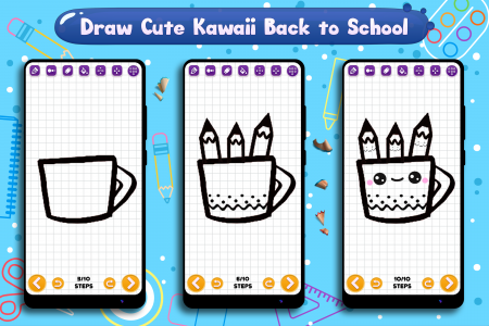 اسکرین شات برنامه Learn to Draw School Supplies 4