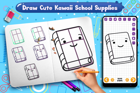 اسکرین شات برنامه Learn to Draw School Supplies 1