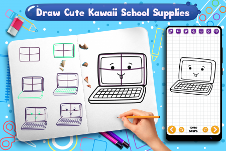 اسکرین شات برنامه Learn to Draw School Supplies 5