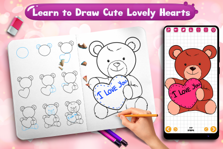 اسکرین شات برنامه Learn to Draw Lovely Hearts 3