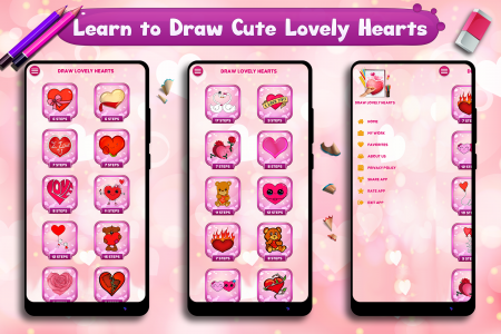 اسکرین شات برنامه Learn to Draw Lovely Hearts 4