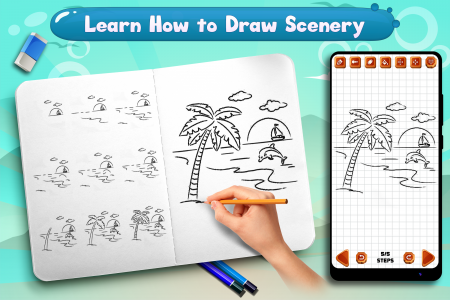 اسکرین شات برنامه Learn to Draw Scenery & Nature 1